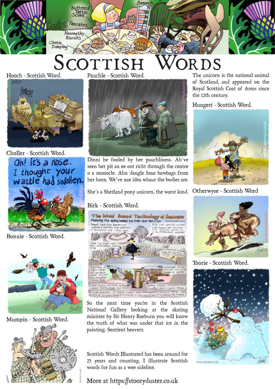 Scottish Words Illustrated 24 Years of Scottish Words illustrated.